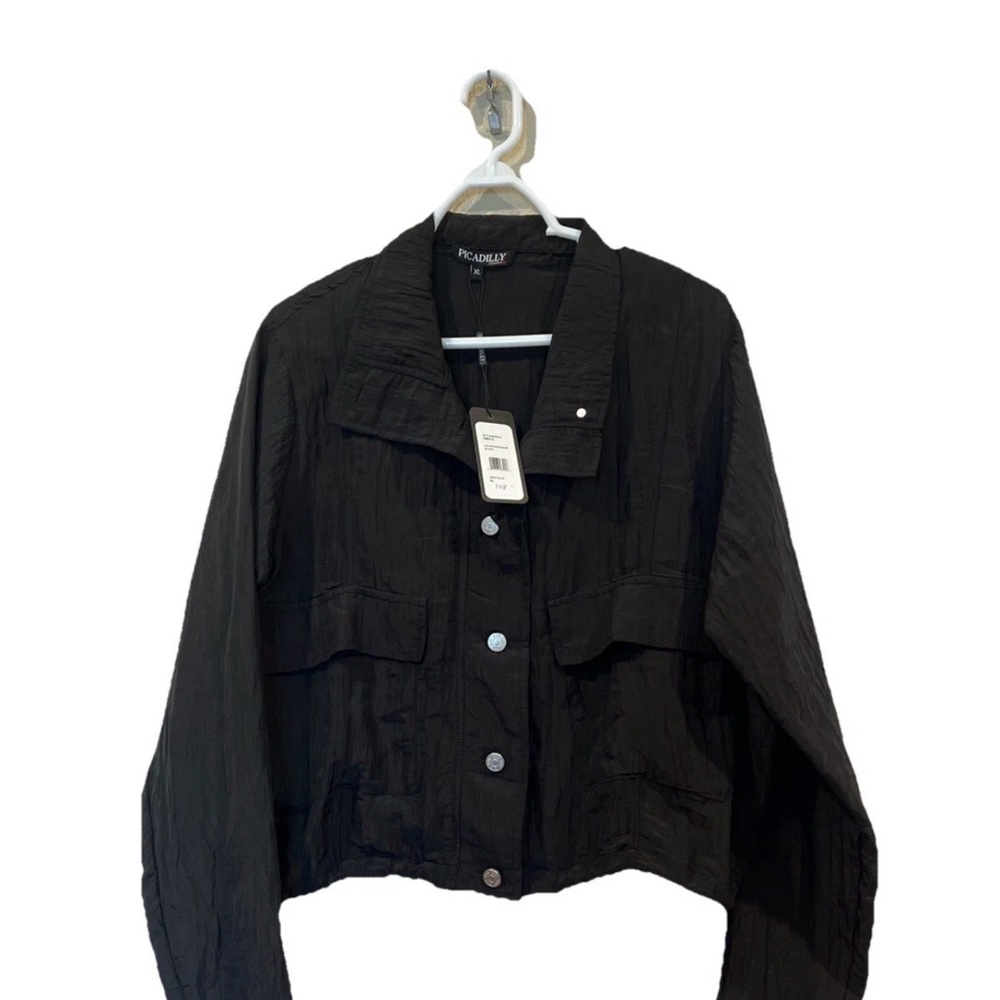 Picadilly Canada Black women’s Bomber Jacket - Lightweight Button Closure Sz.XL